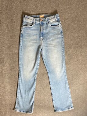 MOTHER Light Wash Straight Hustler Ankle Denim Jeans- Made in USA Comfort Curve